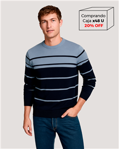 I8011 - Sweater Escote Redondo Rayado